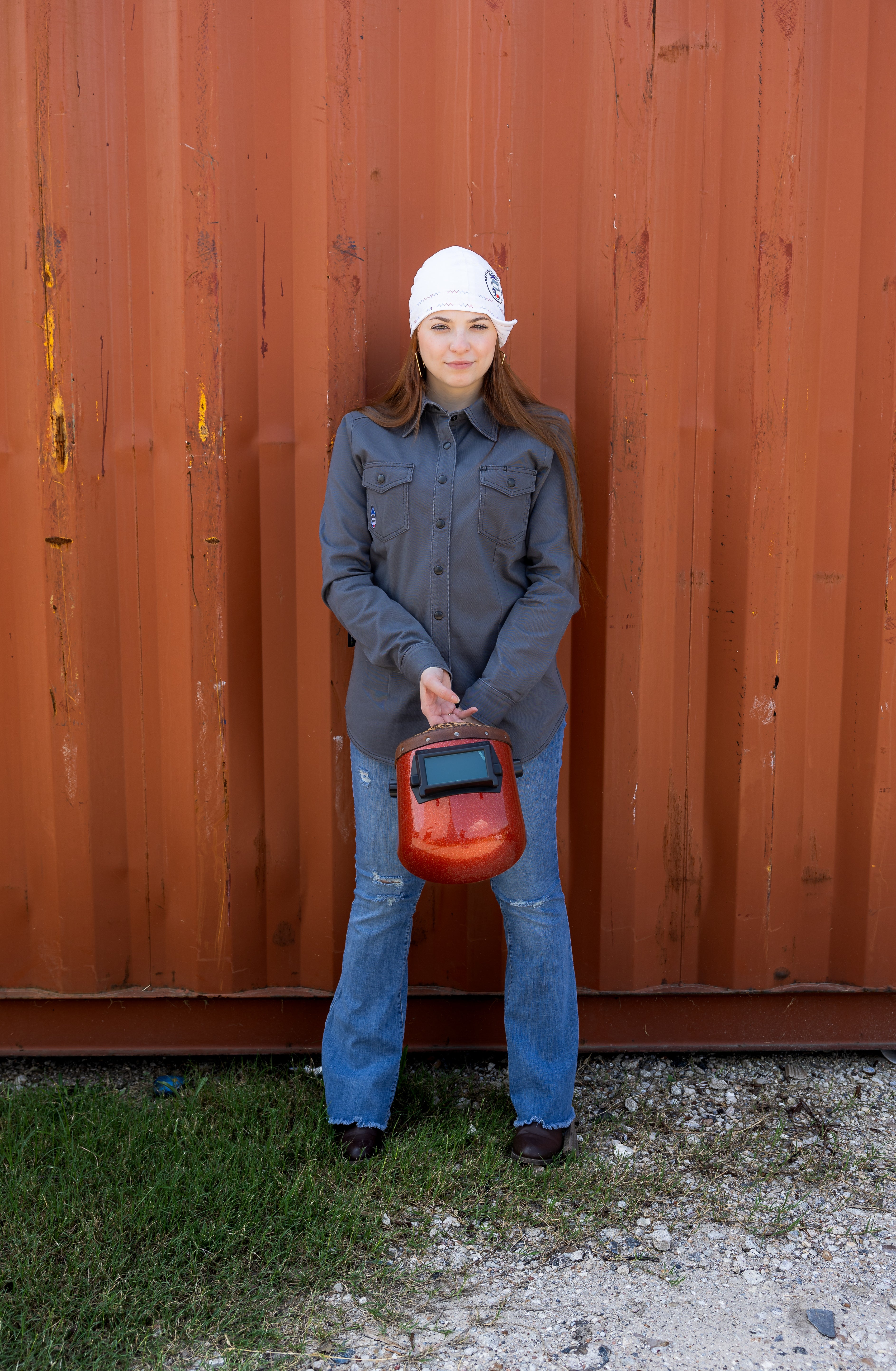 Outlaw Leather - Up in Smoke FR Woman Welding Shirt - Gray (Copy)